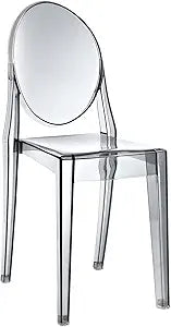 Modway Casper Modern Acrylic Stacking Kitchen and Dining Room Chair in Smoke - Fully Assembled