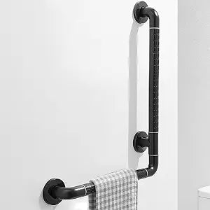 16" x 24" L Shaped Grab Bar for Elderly, Shower Grab Bar with Luminous Ring