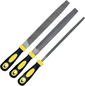 warmtree 3 pcs Metal File Set, 8-inch,Professional High Carbon Steel File, Includes Flat/Round/Half-Round,Work for Metal, Wood