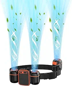 2026 Portable Waist Fan with Dual Small Fans for 10 times Strong Wind & Wide Cooling Area 10000mAh Battery Over 30H Working Time Hands-Free Fan with Belt for Outdoor, Sports (Black Orange)