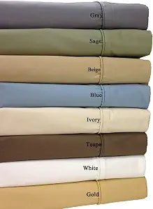 Royal Hotel Standard Pillowcases, 650 TC Cotton Blend Solid, White