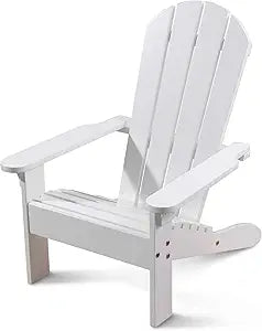 KidKraft Wooden Adirondack Children's Outdoor Chair, Kid's Patio Furniture, White, Gift for Ages 3-8