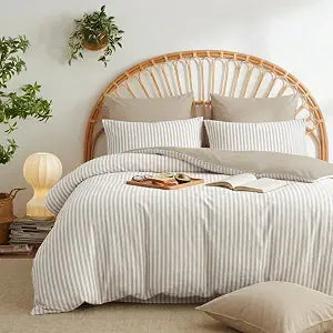 Striped Comforter Set Queen 2 Pieces Brown Stripe Bedding Set