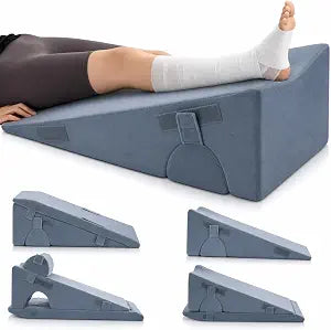 Ganondorf Adjustable Leg Elevation Pillow, Orthopedic Bed Wedge Set for Sleeping, Reading & Sitting Up, High Density Foam Post Surgery Leg Support for Knee, Back & Acid Reflux Relief, Gray