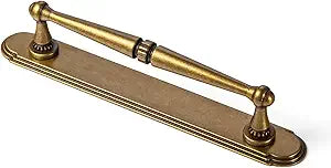 Goo-Ki 2pack Antique Brass Drawer Pulls with Back/Base Plate Kitchen Zinc Alloy Hardware - 5" c-c Vintage Brass Bar Cabinet Pulls Dresser Handles with Spacer