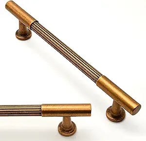 10 Pack Antique Brass Cabinet Pulls 5 Inch(128mm) Kitchen Cupboard Handles Solid Heavy Duty Zinc Alloy Drawer Pulls