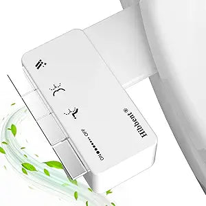 Hibbent Ultra-Slim Bidet Attachment for Toilet, Non-Electric Self Cleaning Bidet Toilet Seat, Adjustable Fresh Cold Water Pressure Bidet Sprayer, Retractable Dual Nozzles for Rear & Feminine Wash