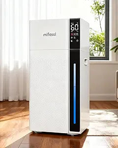 Mifasol Humidifier Large Room, 5.3Gal/20L Large Room Humidifiers for Home, Up to 1500 sq ft Whole House Humidifier, Cool Mist Humidifiers for Bedroom Plants Office Commercial Areas, White