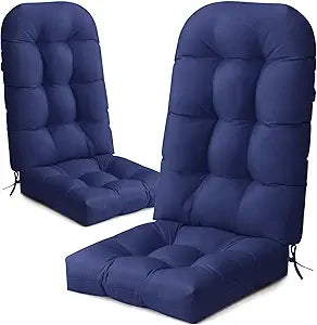 Crestlive 50x20x4 Inch Adirondack Chair Cushions Set of 2, Rocking Chair Cushions, Thickened High Back Patio Chair Pad for Indoor&Outdoor, Water Resistant Cushions for Adirondack Chair, Navy