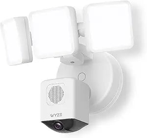 WYZE Floodlight Camera Pro, PCMag Editors' Choice 3000-Lumen LEDs, 2.5K HD Outdoor Security Camera, 180 Wide View, Motion Detection, Color Night Vision, Works with Alexa & Google-White