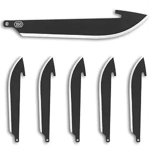 OUTDOOR EDGE RazorSafe 3.5" Black Drop-Point Replacebale Blades-Includes 6 Black EDC Blades for Hunting-Compatible with 3.5" RazorSafe Pocket Knives