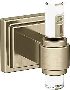 Amerock BH36060CBBZ | Clear/Golden Champagne Single Robe Hook | 2-15/16 inch (75 mm) Length Towel Holder | Glacio | Towel Hook for Bathroom | Bathroom Hardware | Bath Accessories