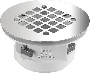 Shower Drain Replacement Genuine OEM WingTite 10 Year Warranty Made in USA Chrome SD1000 Installs from the Top For Fiberglass/Plastic Showers Fits 2" PVC/ABS US Tech Support