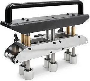 Three Station Roller, Adjustable Large Radius Roofing Sheet Metal Bender at 0-90 Angle, Standing Seam Roofing Tools for Bending 0.010.04 Inch (0.31.0mm) and Folding Height of 1/25 Inch (13130mm)