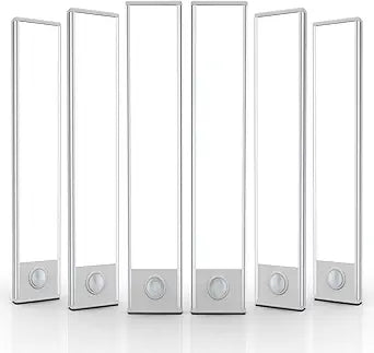 6 Pack Under Cabinet Lights Wireless, 40 LED Motion Sensor Light Indoor Rechargeable Magnetic Closet Lights Battery Operated, Under Counter Lights for Kitchen, Wardrobe, Hallway, Stairs