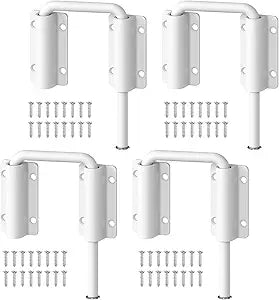 Upgraded Sliding Door Loop Lock, 2.38 U-Shaped Multi-Angle Lock for 90/180 Degree Sliding Barn Door, Fence, Window, Closet, Wardrobe - Aluminum Alloy Security Gate Latches (White-4PCS)