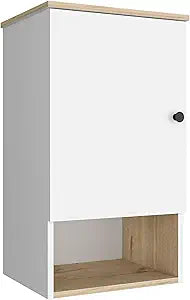 Tuhome St. Angelo Medicine Cabinet with Single-Door Compartment, Two Interior Shelves, Lower Open Storage Shelf and Modern Wall-Mounted Design for Organized Bathroom Essentials, Daily Convenience.