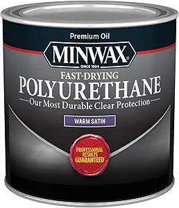 Minwax Fast Drying Polyurethane Protective Wood Finish, Clear Satin, Pint
