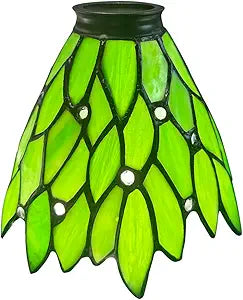 Tiffany stained glass lampshade.HMJ6043 (Green) Wall lamp, pendant lamp, fan lampshade replacement, green glass, Tiffany craftsmanship inlaid glass