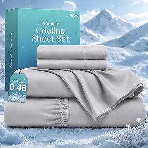 Queen Size Sheet Set, Stretchy & Cozy Bedding, Year-Round Comfort, (Grey)
