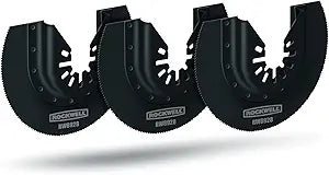 Rockwell RW8928.3 Sonicrafter Oscillating Multitool 3-1/8-Inch HSS Semicircle Saw Blade with Universal Fit System, 3-Pack