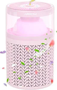 AIRROMI Pet Air Purifier for Home & Bedroom, HEPA Activated Carbon Filter, Removes Pet Dander & Odor, Allergies, Smoke, Hair, Night Light, Fragrance Sponge, Up to 658 ft, A2002 Pink