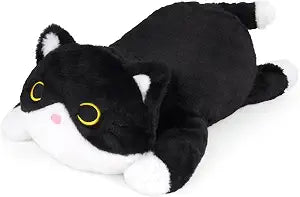 Weighted Stuffed Animal Tuxedo Cat Plush Toys, 3.96lb Cute Black and White Weighted Plushies for Kids, Cat Themed Gifts Cuddleable Sensory Comfort Pillow for Boys Girls22in