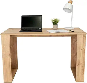 Tuhome Oviedo 120 Writing Desk 47" Wide with Four Legs, Modern Computer Table for Home Office, Bedroom or Study Room, Spacious Work Surface for Remote Learning, Studying and Laptop Use
