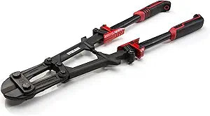 STEELMAN Folding Bolt Cutter with Ergonomic Handles, 24-inch, Cuts Bolts and Locks, Steel Construction, Non-Slip Grip
