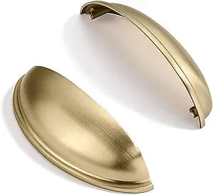 10 Pack 4" Drawer Pulls Champagne Bronze Cabinet Cup Pulls Kitchen Hardware Cabinet Handles Drawer Handles Knobs 4 inch Hole Center