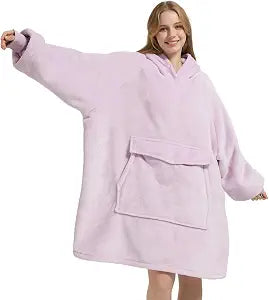 Krifey Wearable Blanket Hoodie, Oversized Sherpa Hooded Blanket for Adults | Soft sherpa fleece with sleeves and pocket; oversized fit for lounging, WFH, camping, Christmas and white elephant gifts.