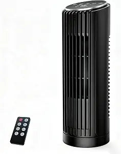 PNTCK Tower Fan for Bedroom, 23ft/s Fans that Blow Cold Air,Desk Fan with Remote, 70 Oscillating, Standing Table Fan with 4 Speeds, 4 Modes, 12Timer, 13.2'' Bladeless Fan for Home Office