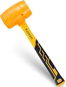 16oz Rubber Mallet Hammer, Fiberglass Handle, Rubber Mallet for Flooring, Tent Stakes, Woodworking, Camping, Soft Blow Tasks without Damage 2025 upgraded seamless rubber hammeryellow (16OZ)