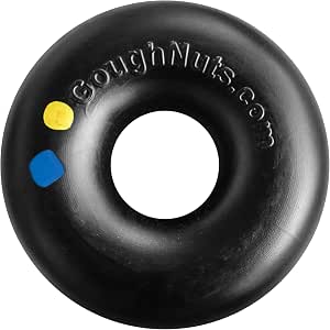 Goughnuts Dog Toys for Aggressive Chewers | Virtually Indestructible Dog Toys for Large Breeds Such as Pit Bulls | Heavy Duty Dog Toy | Black
