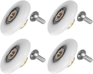 uxcell Shower Door Roller Wheel 27mm Diameter Replacement Part for Bathroom Glass Door, Sliding Shower Door Roller, (1 Set 4pcs)