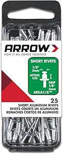 Arrow Fastener RSA1/8 1/8" Short Aluminum Rivets 25 Count