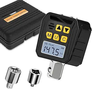 1/2 Drive Digital Torque Adapter, 7.38-147.5 Ft-lb/10-200 Nm Digital Torque Wrench Converter with 3/8" and 1/4" Adapters for Bicycle Motorcycle Car Repair