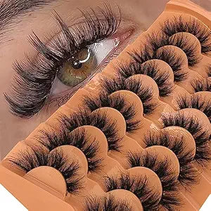 Soft Mink Eyelashes 3D Curl Winged End Eye Elongated Fake Lashes Thick Handmade Natural False Eyelash Messy Cross Lash Wholesale (HU-2)