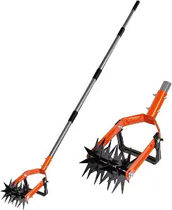 Rotary Cultivator Garden Tool,2-in-1 Hand Tiller & Action Hoe Garden Weeder