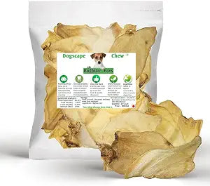 Pure Natural Grass Fed Water Buffalo Ear - 25 Piece Value Pack Tough Dog Chew and Treat for Aggressive Chewers and Puppies