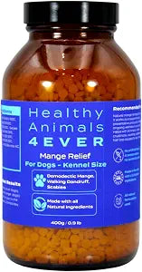 HA4E - Mange Relief for Dogs - Treatment for Itchiness, Scabs, & Hair Loss Caused by Mites - All-Natural, Homeopathic, Non-GMO, Organic, Preservative & Chemical Free, Tablets, Kennel Size