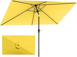6.5'x10' Rectangular Patio Outdoor Umbrella,Large Coverage with Push-Button Tilt & UV Protection,Sturdy Ribs for Deck,Lawn,Pool,Backyard
