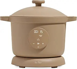 Our Place Dream Cooker | 6 Qt Ceramic Nonstick Multicooker & Pressure Cooker with Touchscreen Controls & Auto Steam Release | 4 Modes: Pressure Cook, Saut/Sear, Slow Cook & Warm | Steam