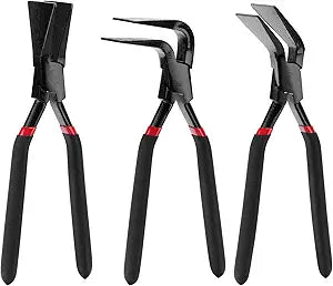 EMENTOL 3-Piece Hand Seamer Sheet Metal Tools, Sheet Metal Bending Pliers Set Straight, 45 & 90 Bending Tool for Roofers, Plumbers