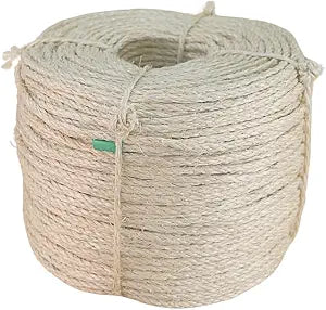 Premium Brazilian Sisal Rope, Natural Fiber 100% Sisal, Ultra Durable, Chemical-Free, Ideal for DIY, Cats, Scratching Post Replacement, Home Decor, Garden, Crafting (1/6 600 ft / 4mm 180m)