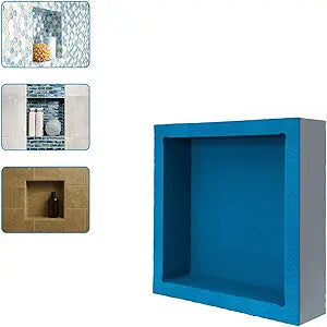 Noble 301 Preformed 12" x 12" ID Square Shower Niche, Tub, Caddy, Modern Bathroom Storage Solution, Water-Resistant, Easy Install Ideal for Toiletries Shampoo Shower Accessories, DIY, No Shelf