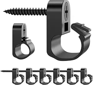 50 pcs,Lighting Hanger Clips for Christmas Lights,Screw-in Clips for Hanging LED Fairy Lights and Wires,Plastic,Black