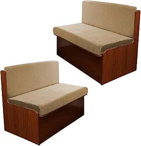 4PCS Rv Dinette Cushion Covers, Outdoor Rv Sofa Covers Washable Rv Seat Covers Furniture Protector Jacquard Stretchable Camper Cushion Covers with 2 Backrest Cover & 2 Bench Cover (Camel)