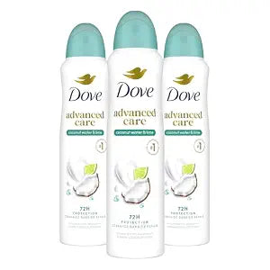 Dove Advanced Care Antiperspirant Deodorant Spray Coconut & Lime 3.8 oz 3PK