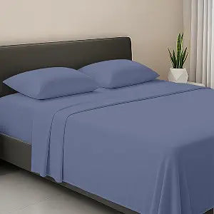 SGI bedding King Size Med Blue Soft Brushed Luxury Microfiber 4 Piece Sheet Set- Easy Care, Super Soft & Breathable Cool 15" Deep Pocket Fade Wrinkle Stain Resistant